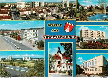Obertshausen Teilansichten Hochhaeuser Kirche Rathaus