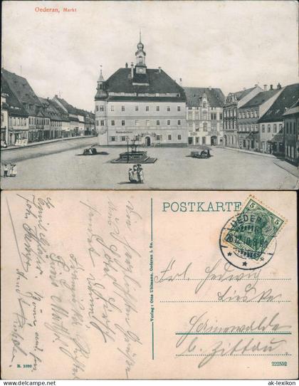 Ansichtskarte Oederan Marktplatz 1910