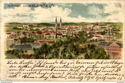 Gruss aus Oelsnitz - Litho