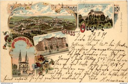 Gruss aus Oelsnitz - Litho