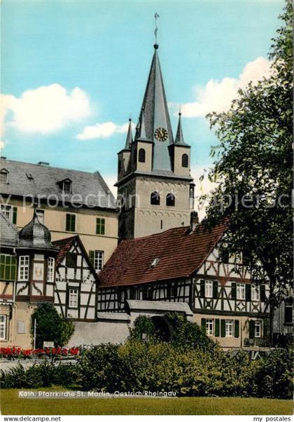 Oestrich-Winkel Katholische Pfarrkirche St Martin Fachwerkhaeuser