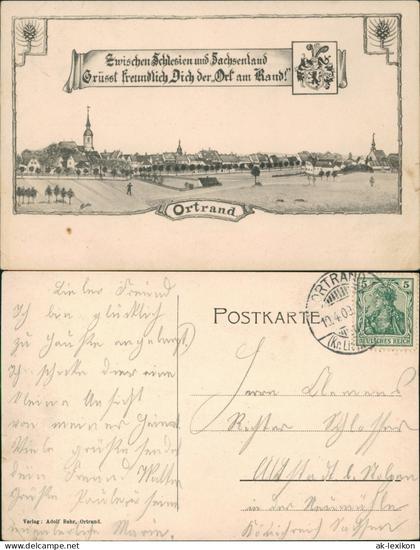 Ansichtskarte Ortrand Partie an der Stadt - Künstlerkarte 1909