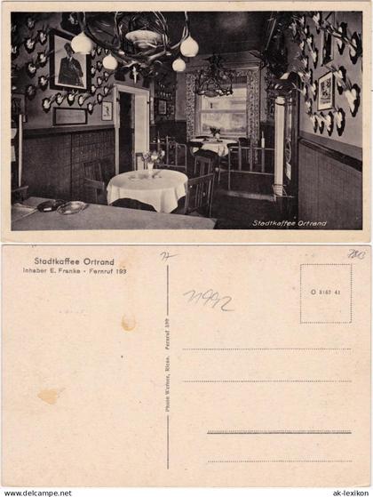 Ansichtskarte Ortrand Stadtkaffee - Saal 1932