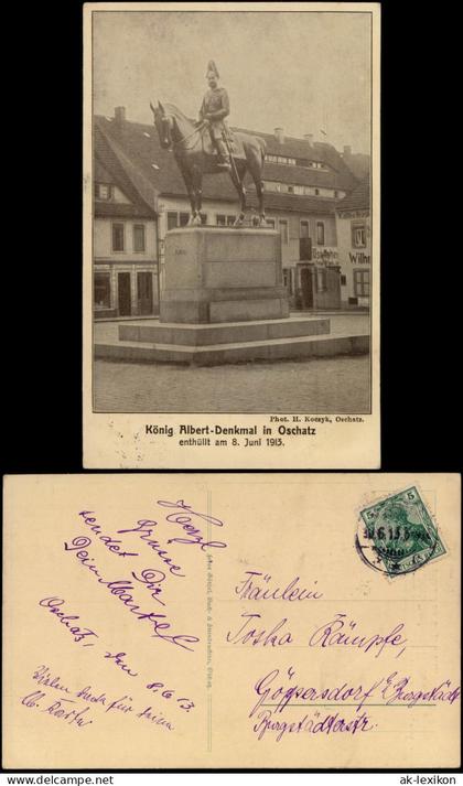 Ansichtskarte Oschatz König Albert-Denkmal 1913