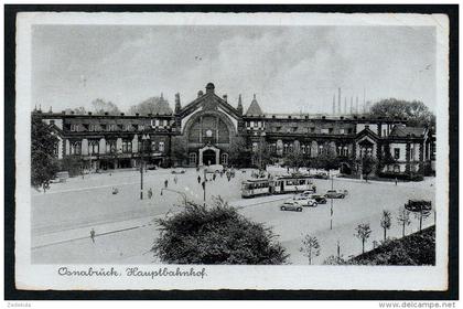 7628 - alte Ansichtskarte - Osnabrück - Hauptbahnhof Bahnhof - gel - Bromsilber Imitation