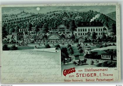 01705 O8211 Pesterwitz 1902 Lithographie Nieder-Pesterwitz Gasthaus zum ... - 13639744