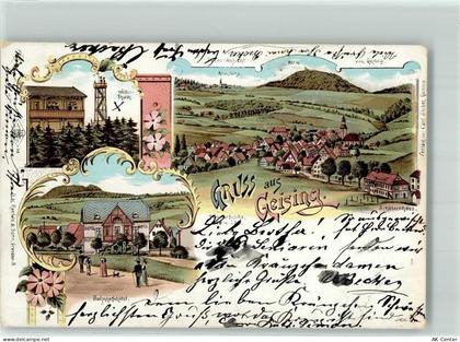 01778 O8244 Geising 1898 Lithographie Wettin Turm Bahnhofshotel Schützen... - 13635713