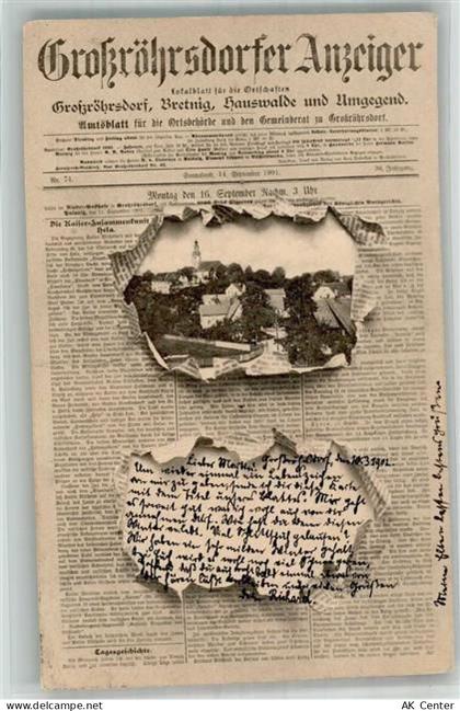01900 O8501 Großröhrsdorf , OL 1902 Zeitungs AK Titelseite des Großröhrs... - 13666025