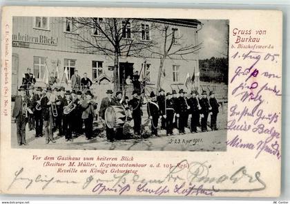 01906 O8502 Burkau 1905 Foto AK Erinnerung an Königs Geburtstag 1901 Gas... - 13637752