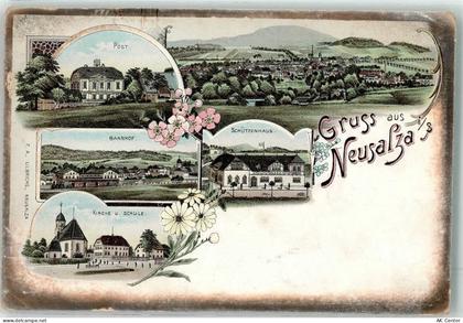 02742 O8713 Neusalza-Spremberg Lithographie Post Bahnhof Kirche Schule S... - 13620046