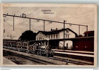 04435 O7144 Schkeuditz Foto AK Staatsbahnhof Dampfzug - 13647770