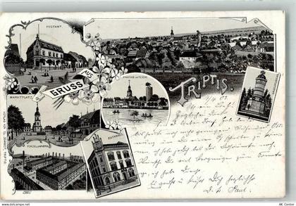 07819 O6712 Triptis 1903 Lithographie Postamt Porzellanfabrik Marktplatz... - 13637903