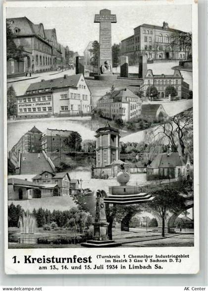 09212 O9102 Limbach-Oberfrohna 1934 Fotomontage AK 1. Kreisturnfest 1934... - 13655501