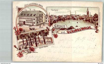 09326 O9292 Geringswalde 1898 Lithographie Hotel zum Goldenen Anker Konz... - 13665867