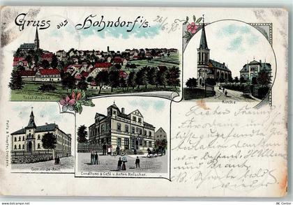 09394 O9158 Hohndorf b Stollberg, Erzgeb 1898 Lithographie Kirche Gemein... - 13604876