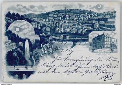 09456 O9300 Annaberg-Buchholz 1899 Lithographie / Mondschein Hotel Deuts... - 51530809