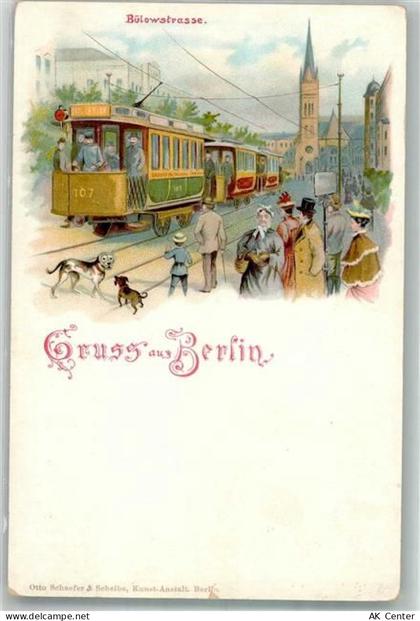 10115 W1000 Schöneberg Lithographie Bülowstrasse Straßenbahn - 13662374