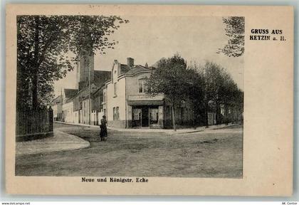 14669 O1554 Ketzin 1925 - Strassenkreuzung Neue Strasse und Königstrasse... - 13583200