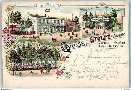 16540 O1406 Hohen Neuendorf 1898 Gebrauchsspuren Lithographie Stolpe Gas... - 13670487