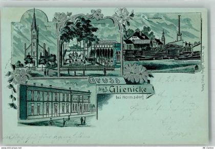 16548 O1405 Glienicke , Nordbahn 1902 Lithographie Schneidemühle Gasthau... - 13638082