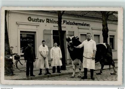 16727 O1420 Velten Privatfoto AK Gustav Rhinow Fleischermeister Kuh - 13604869