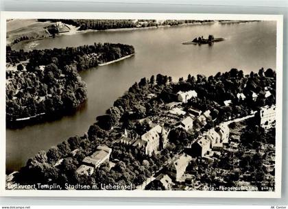 17268 O2090 Templin - Fliegeraufnahme Templin Stadtsee mit Liebesinsel... - 10747283
