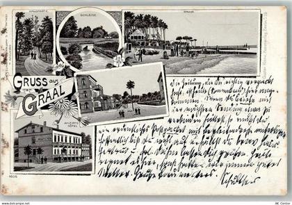 18181 O2553 Graal-Müritz , Seeheilbad 1905 Lithographie Schleuse Hotel A... - 13656681