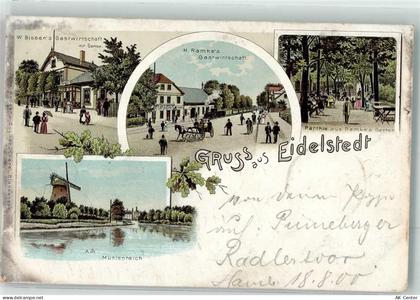 20095 W2000 Eidelstedt 1900 Lithographie Am Mühlenteich Windmühle Gastha... - 13623977