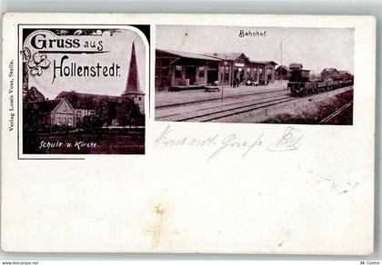21279 W2114 Hollenstedt , Nordheide 1903 - Schule Kirche Bahnhof Güterwa... - 13647771