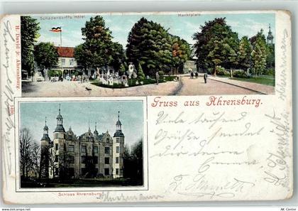 22926 W2070 Ahrensburg 1902 Gebrauchsspuren Schloß Ahrensburg Schadendor... - 13264872