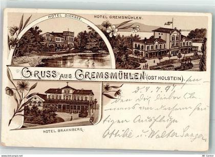 23714 W2423 Bad Malente-Gremsmühlen 1897 Lithographie Vorläufer Hotel Br... - 13623974