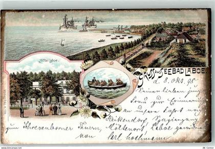 24235 W2304 Laboe 1898 Lithographie Hotel Laboe Kriegsschiff - 13477786