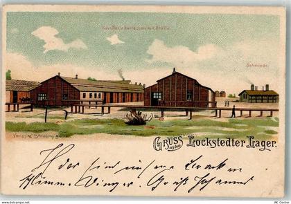 25551 W2214 Hohenlockstedt 1900 Lithographie Kavallerie Baracken m. Stäl... - 13999505