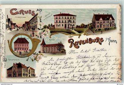 27356 W2720 Rotenburg Wümme 1899 Gebrauchsspuren Gruss aus Lithographie ... - 13604241