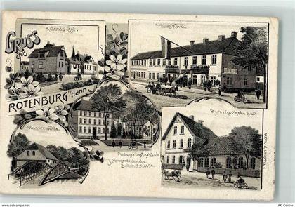 27356 W2720 Rotenburg Wümme 1906 Lithographie Kalands Hof Hotel Bolling ... - 13629581