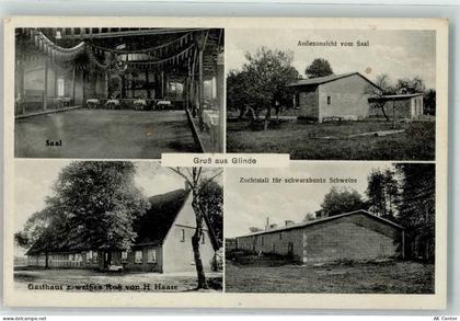 27432 W2740 Glinde Privatfoto AK Gasthaus zum weißen Roß Saal Zuchtstall... - 13629883