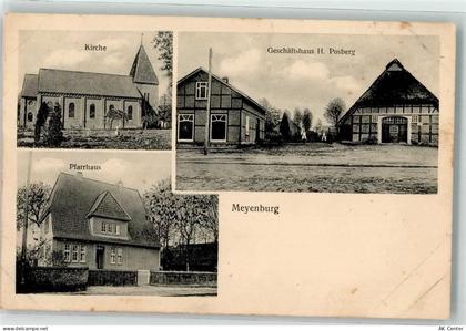 28790 W2822 Meyenburg b Bremen Foto AK Pfarrhaus Kirche Geschäftshaus Po... - 13630128