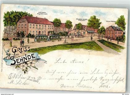 31319 W3163 Sehnde 1899 Lithographie Gasthaus Molkerei Villa Prusse Stra... - 13644606