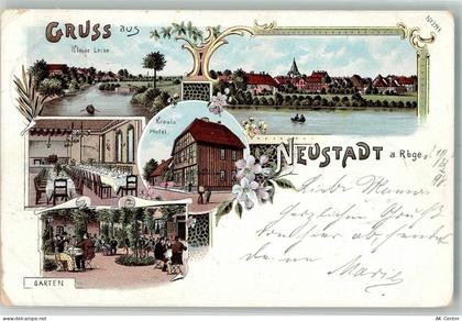 31535 W3057 Neustadt am Rübenberge 1898 Lithographie Hotel Kraul Saal Ga... - 13653957