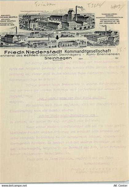 33803 W4803 Steinhagen , Westf Briefkopf Geschäftsbrief von 1929 Friedr.... - 13807839
