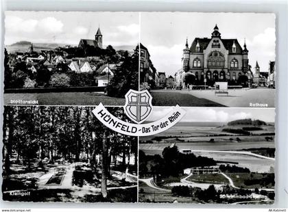 36088 W6418 Hünfeld 1964 - Rathaus Schwimmbad Minigolf - 51425379
