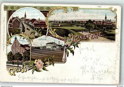 37327 O5600 Leinefelde 1899 Lithographie Bahnhof Ev. Kirche - 13638855