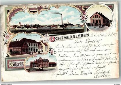 39167 O3101 Ochtmersleben 1898 Gebrauchsspuren Lithographie Gasthaus Wey... - 13650596