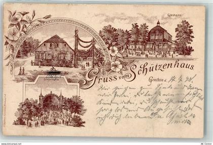 39307 O3280 Genthin 1898 Lithographie Gasthaus Schützenhaus Konzerthalle... - 13635387