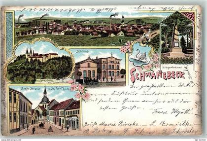 39397 O3237 Schwanebeck b Oschersleben 1900 Lithographie Hursburg bei Sc... - 13608699