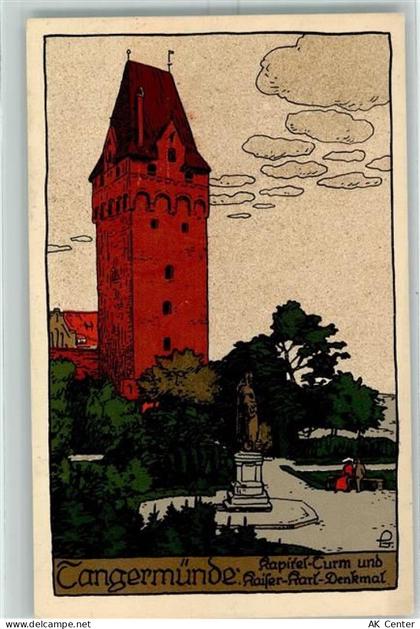 39590 O3504 Tangermünde Künstlersteindruck Kapitel-Turm und Kaiser-Karl-... - 13231585