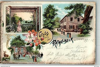 40699 W4006 Erkrath Lithographie Gasthaus Rathelbeck Gartenwirtschaft Pa... - 13653074