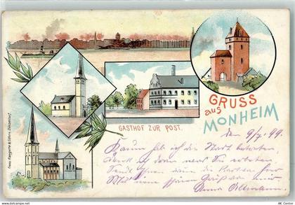 40789 W4019 Monheim , Rheinl 1899 - Gasthaus zur Post Stadturm Stadttor ... - 13624967