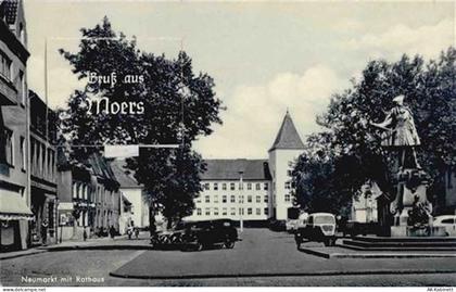 47441 W4130 Moers - Moers (4130) Leporello Neumarkt, Rathaus, Autos I-II... - 55086034