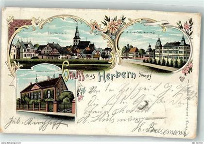 59387 W4715 Herbern , Kr Lüdinghausen 1903 Lithographie Schloss Westerwi... - 13619485